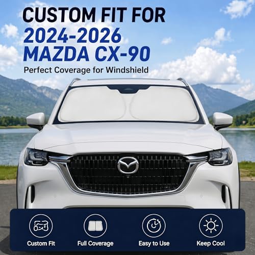 Custom Fit Windshield Sun Shade for Mazda CX90 CX-90 2024-2026 - Image 2