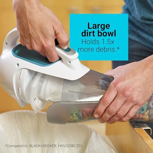 BLACK+DECKER dustbuster Cordless Handheld Vacuum, Portable Vacuum for Car and Home Rechargeable, Powerful Suction, Wide Mouth (HHVI315JO42) - Image 4