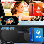 Windshield Sun Shade for Car, 63"x28.5" Universal Fit Front Window Sunshade with Double Steel Ring Frame, Car Sun Shade, UV Protection Windshield Cover with Storage Pouch (Good Vibes) - Image 2