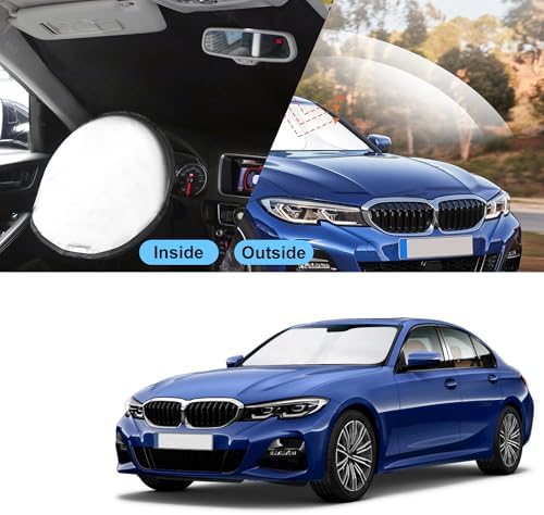 TINGLU Sun Shade for BMW 3 Series 2019-2025 2026 Accessories Windshield Sun Shade Window Shade UV Rays Protection Sun Visor Cover with Steering Wheel Sunshade Storage Bag - Image 6