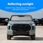 Front Windshield Sun Shade Custom Fit Compatible for Tundra 2022-present Sunshade Foldable UV Ray Reflector Sun Visor Protector Accessories Shield Cover Reflective (for Tundra 2022-present) - Image 3
