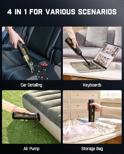Fanttik Slim V10 Mate Cordless Car Vacuum, 4-in-1 Portable Mini Handheld Vacuum, 17000pa Suction Power, Upgraded Smart Display, 2 Suction Modes for Car, Office Desk, Keyboards - Image 3