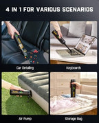 Fanttik Slim V10 Mate Cordless Car Vacuum, 4-in-1 Portable Mini Handheld Vacuum, 17000pa Suction Power, Upgraded Smart Display, 2 Suction Modes for Car, Office Desk, Keyboards - Image 3