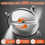 16.5" Pressure Washer Surface Cleaner with 4 Wheels, 4000 PSI Max Stainless Steel Surface Cleaner for Pressure Washer, 2 Extension Wands, 1/4" Quick Plug, for Concrete, Patio, Sidewalk, Deck - Image 4