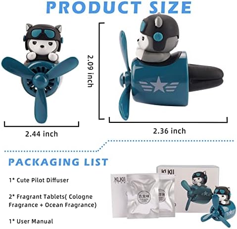 Car Air Fresheners Cartoon Pilot Automotive Air Outlet Propeller Cute Car Diffuser Creative Car Perfume Decoration for Car Vent Clips Car Vent Clip Air Freshener Accessories for Women Men - Image 5