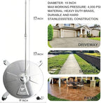Hourleey 19" Pressure Washer Surface Cleaner, Stainless Steel Surface Cleaner with 4 Wheels for Concrete, Patio, Sidewalk, Deck, Pathway 1/4" Quick Connector, 2 Extension Wand, 4000 PSI - Image 2