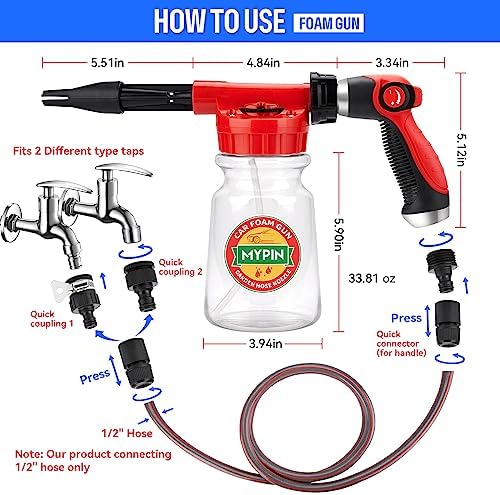 16 IN 1 Car Wash Foam Gun,Adjustable Hose Wash Sprayer for Car/Garden Clean - Image 3