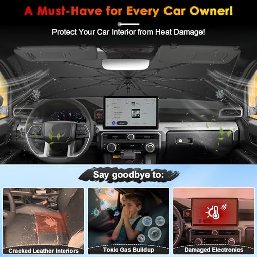 for Umbrella Sunshade for Car Windshield 2025-2026 Toyota 4Runner Custom Fit Windshield Sun Protector Cover 6-Layer Heat-Resistant Fabric, Ultra-Strong Fiberglass Frame (for 2025+ Toyota 4Runner) - Image 3
