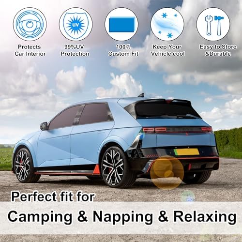 TINGLU Window Shades for Hyundai Ioniq 5 2022-2025 2026 Accessorie Car Side Full Windows Rear Triangular Windshield Sun Shade Sun UV Rays & Privacy Protection for Camping,Napping,and Relaxing 6PCS - Image 6