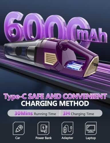 Gxzsk Handheld Vacuum Cordless, 15000PA Hand Held Car Vacuum Cleaner - Image 5