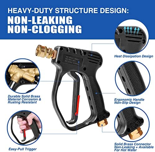 MEKOH Short Pressure Washer Gun 4000PSI, Stubby Pressure Washer Gun 10.5GPM - Image 4