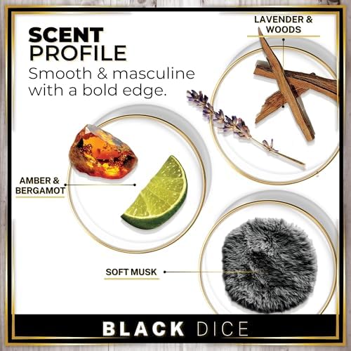 Urban Naturals Car Air Freshener Diffuser 3 Pack - Black Dice Scent, 45+ Days Long Lasting Fragrance, Made in USA, Glass & Wood, Hanging Design + Vent Cip, Easy to Use - Image 4