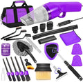 20PCS Car Cleaning Kit, Car Interior Detailing Kit with Purple High Power Handheld Vacuum, Detailing Brush Set, Windshield Cleaner, Cleaning Gel, Complete Auto Accessories for Women by Viewsun