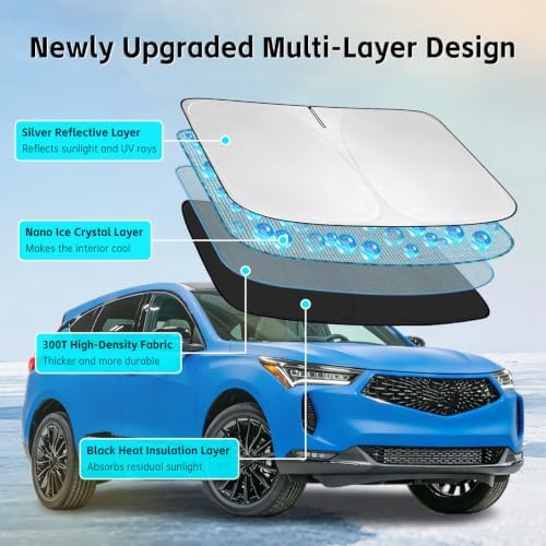 Windshield Sun Shade for Acura RDX 2013-2026 Sunshade - Image 3