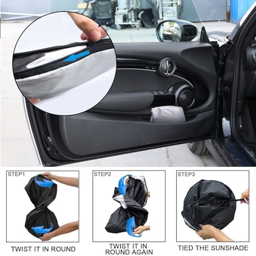 Foldable Front Windshield Sunshade fit for 2015-2024 Mini Cooper Cooper S - Image 4