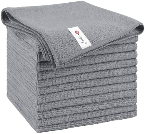 Orighty Microfiber Cleaning Cloth, Cleaning Rags, 12 Pack, 12x11 in, Grey by AllRightinOrighty