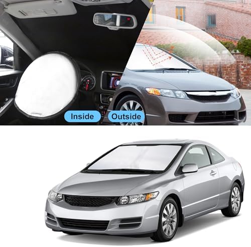 TINGLU Sun Shade for Honda Civic 2006-2011 Accessories Windshield Sun Shade Window Shade UV Rays Protection Sun Visor Cover with Steering Wheel Sunshade Storage Bag - Image 6