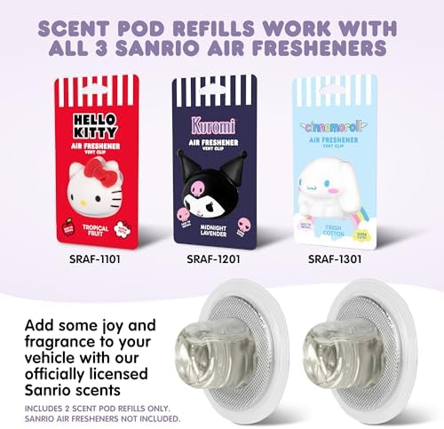 Hello Kitty & Friends Kuromi Car Air Freshener Refills 2-pack - Midnight Lavender Scent - Cute and Long-Lasting Kuromi Car Accessories, Odor Eliminator, Fun Scents, 30 Days Freshness (2 Refills) - Image 2