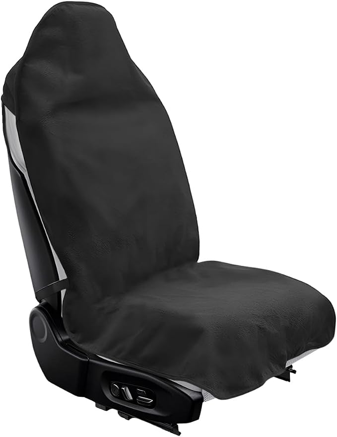 Car Towel Seat Cover, Waterproof Sweating Towel Non-Slip Front Seat Protector, Universal Soft Carseat Protective Cover for Gym Workout Running Swimming, Car Accessories (Black) by Unknown