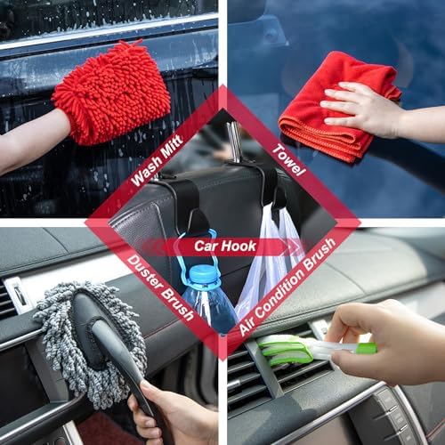 42Pcs Car Wash Cleaning Kit with Foam Gun Sprayer Detailing Brushes Car Vacuum Windshield Cleaning Tool Tire Brush Towels Complete Interior Exterior Detailing Set for Car - Image 7