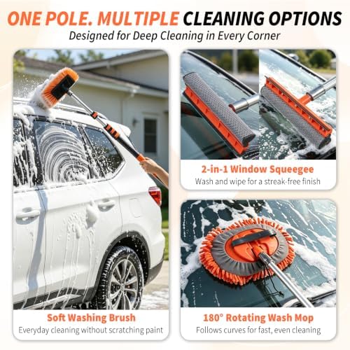 144'' Car Wash Brush with Long Handle Cleaning Kit - Image 3