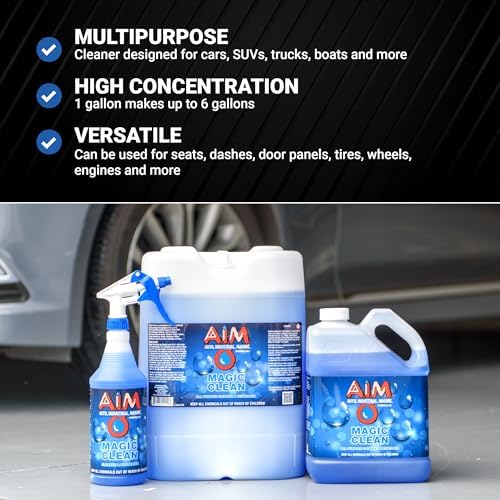 AIM Chemicals Magic Clean Multipurpose Cleaner - Industrial & Car Detailing - Cleans Cars, Trucks, SUVs, Boats, RVs - Effective Wheel & Tire Cleaner - Powerful Degreaser - Heavy Duty Use, 5 Gal - Image 6