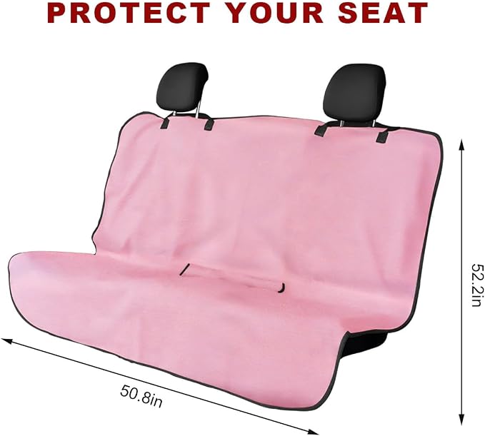 Car Towel Seat Cover, Waterproof Non-Slip Back Seat Protector for Post Gym Workout Beach Hiking, Sweatproof Washable Bucket Seat Protective Cover for Car SUV Truck Sedan (Pink) - Image 2