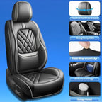 Fit Compass Car Seat Covers Compatible with Jeep Compass 2012-2024 2025 2026-Premium Leather,Waterproof,Breathable,Airbag Compatible &All-Weather Seat Cushion Protecto(Full Set,Grey) - Image 4