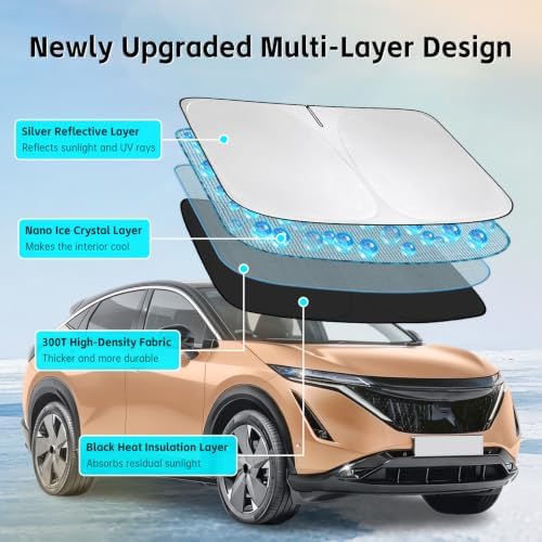 Windshield Sun Shade for Nissan Ariya 2023-2026 Sunshade - Image 3