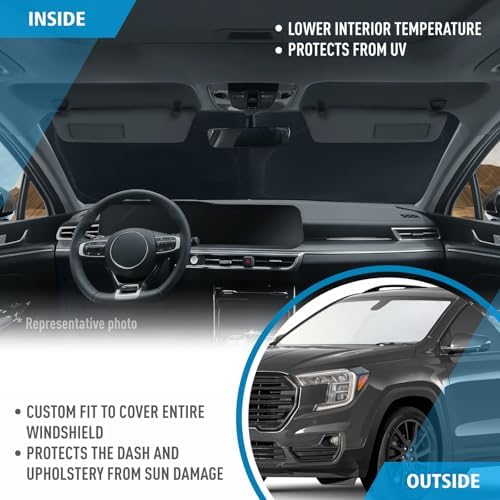 Windshield Sun Shade for 2018-2024 GMC Terrain, Protect Auto from Heat Damage and Keep Cool, Compact Foldable, SUV Sunshade for Front Window, CLIM ART, Car Accessories - WS3011 - Image 5