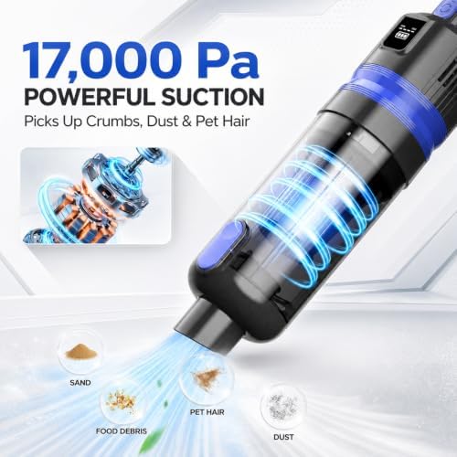 Handheld Vacuum Cordless Portable 3‑in‑1 Rechargeable Vacuum Cleaner with Charging Dock, Lighweight, 2‑Speed Modes, Type-C Charging for Car, Home, Office, Pet - Image 2