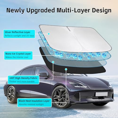 Windshield Sun Shade for Hyundai Ioniq 6 2023-2026 Sunshade - Image 3