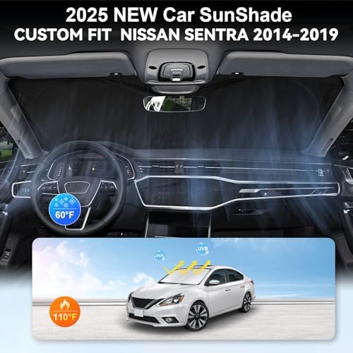 Windshield Sunshade for Nissan Sentra 2013 2014-2019 Front Window Sun Shade - Image 4