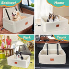 Dog Car Seat for Large Medium Sized Dogs, Washable Car Dog Bed Under 55 lbs | Dog Booster Seat for 2 Small Dogs, Elevated Cushion, Detachable Cover, Pet Car Seat with Storage Pockets, 2 Safety Belts - Image 6