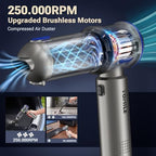 Yomile Mini Vacuum Cleaner, 2 in 1 27000PA Brushless Car Vacuum Air Duster 9000mAh Battery Air Blower Wireless Handheld Vacuum for Car,Office and Home - Image 3
