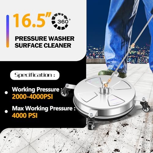 LidoDola 16'' Pressure Washer Surface Cleaner, Power Washer Accessory - Image 4