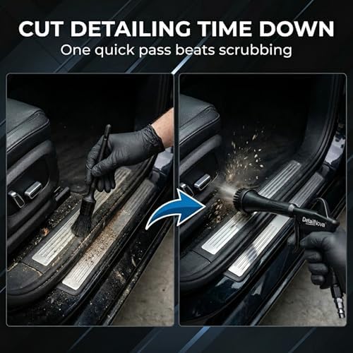 Tornado Air Gun - Durable Air Blaster for Car Detailing with Brush Nozzle, Storage Bag, 3 Compressor Adaptors & Microfiber Towel - Requires Compressor, Easy to Set Up - Image 3