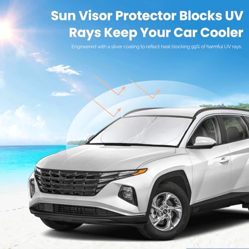 Windshield Sunshade for Hyundai Tucson 2022-2026 Front Window Shades - Image 5