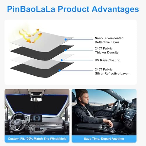 Custom Fit Windshield Sun Shade for Ford Expedition 2018-2025 - Image 4