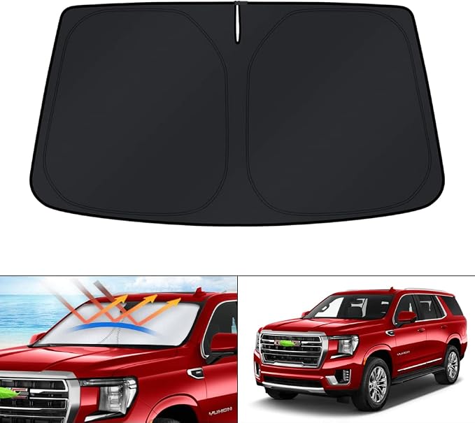 KUST Windshield Sun Shade fit for 2021-2025 Chevrolet Suburban/Chevy Suburban/GMC Yukon XL Accessories, Sun Visor Protector Foldable Blocks UV Rays Keep the Car Cooler by KUST