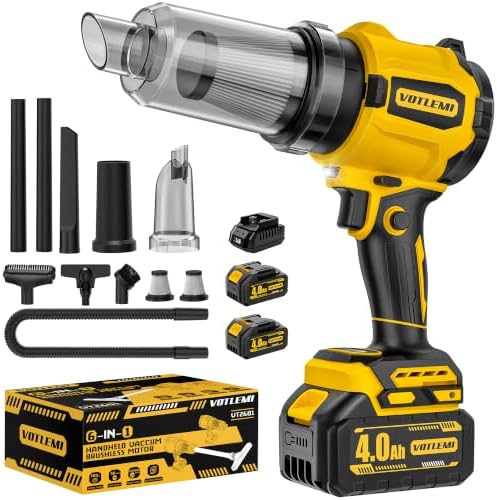 7-in-1 Cordless Vacuum Cleaner, Battery Powered Handheld Car Vacuum with 700W Brushless Motor, 50KPA High Power Suction & Blower for Home, Car, Pet Hair, Keyboard by VotlemiDirect