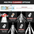 100FT Sewer Jetter Kit for Pressure Washer, 5800 PSI Drain Cleaning Hose with 5 Jet Nozzles & 2 Adapters, Compatible with Spray Guns and Power Washers, Ideal for Clogged Pipes and Drains - Image 4