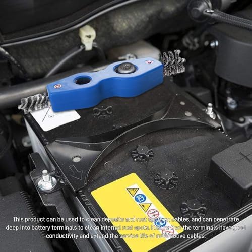 4 in 1 Car Battery Cleaning Brush, Battery Terminal Cleaner, Anti-Rust Auto Battery Cleaner with Steel Wire, Car Accessories Vehicle Machine Parts Clean Tools for Most Vehicles (Blue) - Image 7