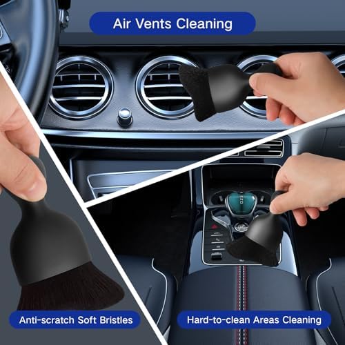 Qydipclin 24Pcs Car Detailing Kit, Car Detailing Brush Set, Car Wash Cleaning Kit, Car Detailing Brushes, Professional Car Care Kit for Interior Exterior Wheels, Blue - Image 6
