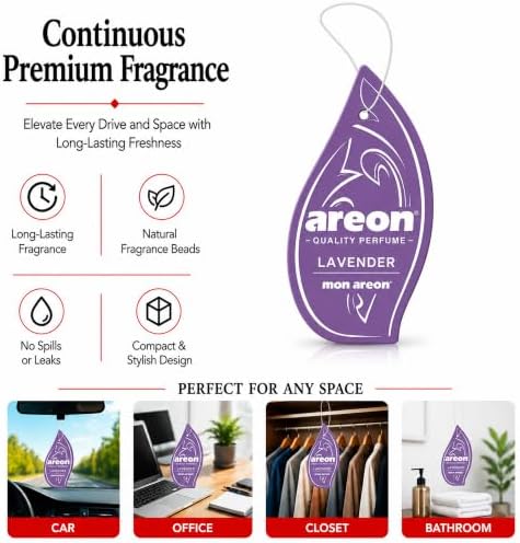 AREON MON MA49 Hanging Best Car Air Freshener Lavender Scent, Paper Hanging Ornaments, Long Lasting Scent for Car or Home 12 Pack - Image 5