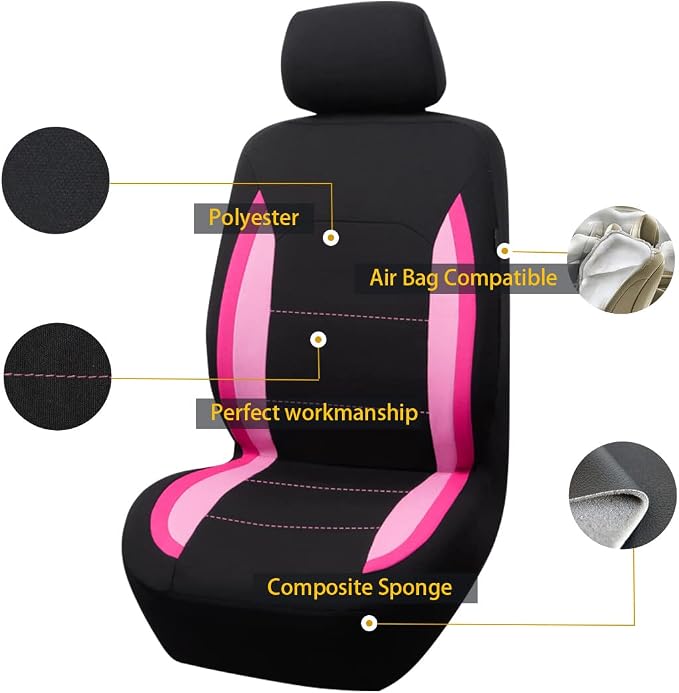 Flying Banner Car Seat Covers Front Seats Rear Bench Polyester car seat Protectors Easy installations Rear Bench Split Classic Man Lady Truck - Image 2