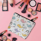 Makeup Bag Whale Makeup Bags For Purse Pouch, Funny Rainbow Whale Cute Travel Toiletry Bag Cosmetic Bag Makeup Bags Flax Makeup Organizer Bag Pencil Pouch For Man Woman - Image 3