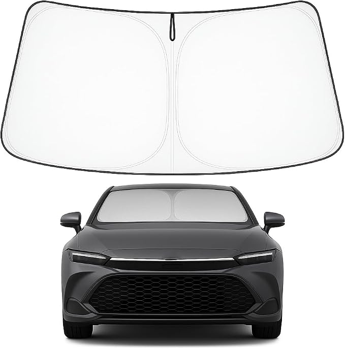 Proadsy Custom Fit 2023-2026 Toyota Crown Windshield Sun Shade, Blocks Heat | 240T Heat Shield, Drops Temp 54°F, Blocks 99% UV, Prevents Dashboard Cracking, Summer Parking & Beach Trips, Easy Twist-Fold by Proadsy