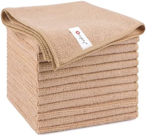 Orighty Microfiber Cleaning Cloth, Cleaning Rags, 12 Pack, 12x11 in, Brown by AllRightinOrighty