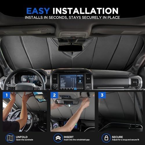 MAIKER OFF ROAD Windshield Sun Shade Compatible with Ford F150 2021-2025 - Image 5